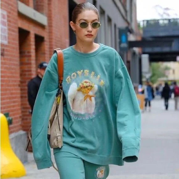 Boys Lie Tops - Iconic rare Boys lie goodbye vintage wash sweatshirt angel stars